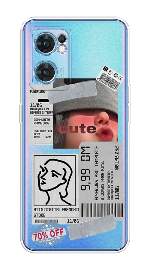 

Чехол на Oppo Find X5 Lite "Cute girl collage", Розовый;серый;голубой, 259850-6