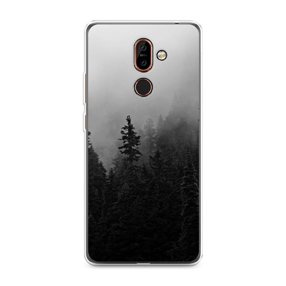 

Чехол на Nokia 7 Plus "Туманный лес", Серый;черный, 121050-2
