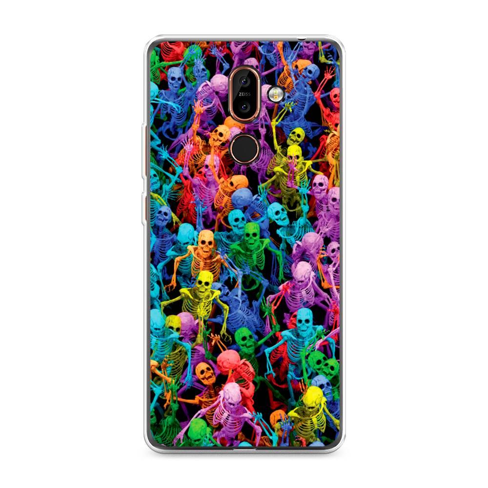 

Чехол на Nokia 7 Plus "Вечеринка скелетов", Фиолетовый;желтый;оранжевый, 121050-6