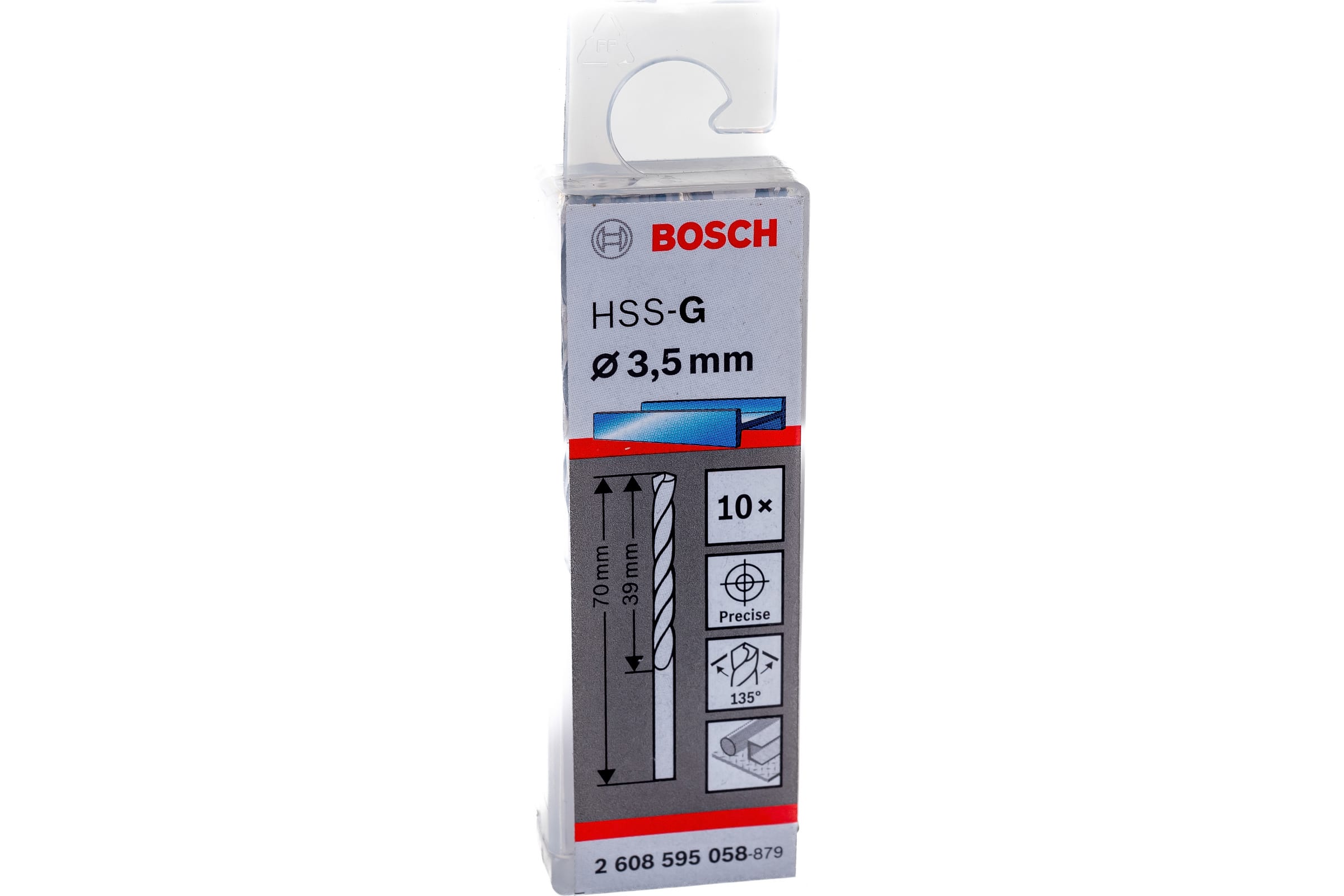 

Сверло HSS-G Standardline (10 шт; 3.5х70 мм; HSS) по металлу Bosch 2.608.595.058