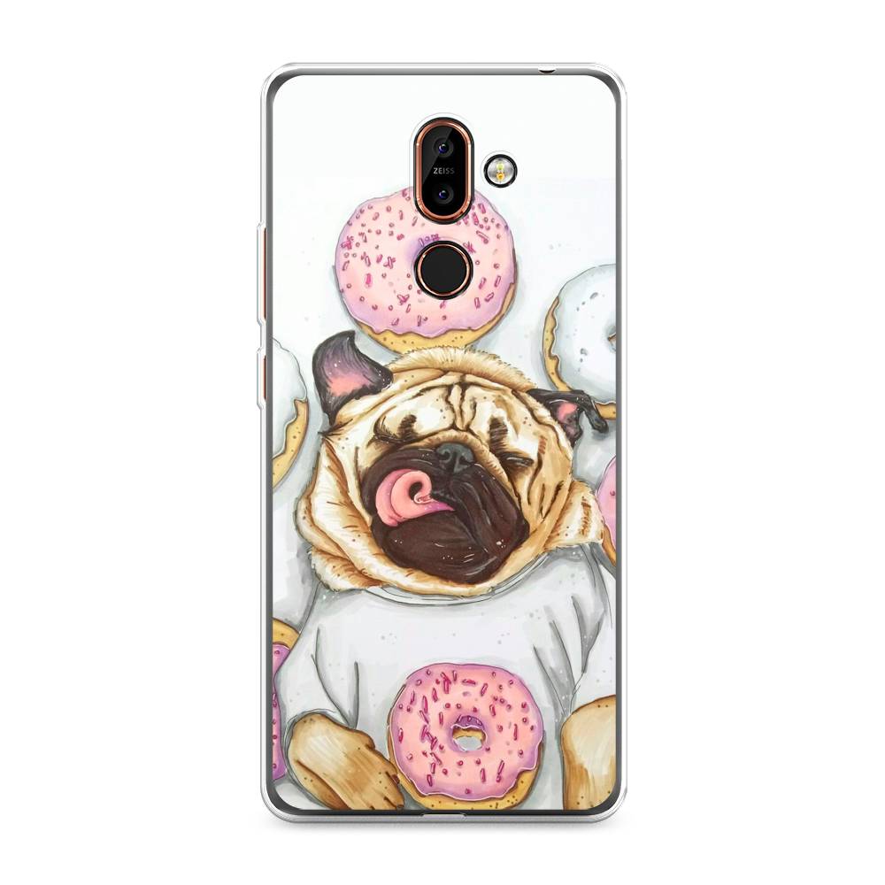 

Чехол на Nokia 7 Plus "Счастливый мопс", Розовый;бежевый;коричневый, 121050-1
