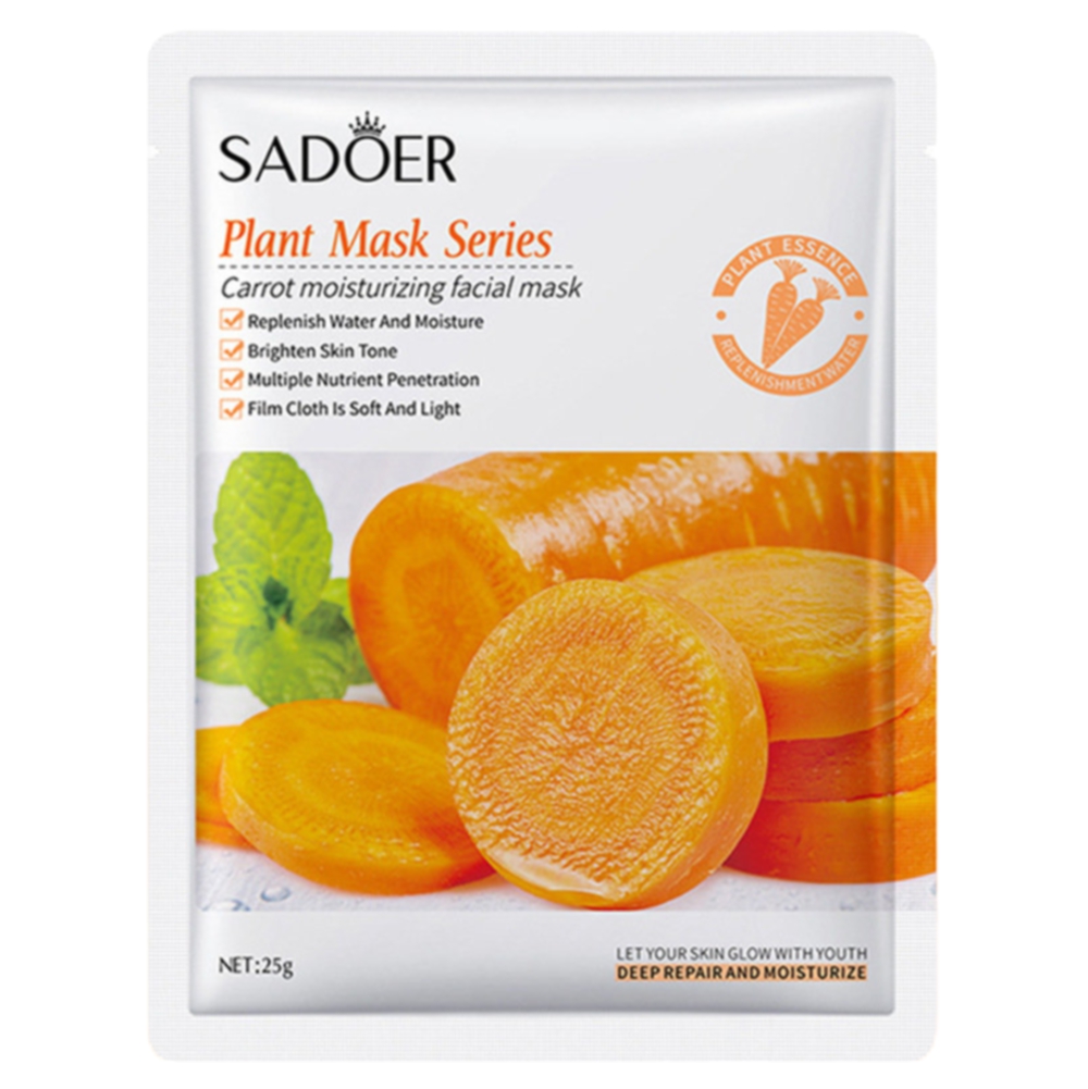 Тканевая маска для лица Sadoer Омолаживающая с экстрактом моркови 25 г farmstay маска для лица тканевая с экстрактом моркови real carrot essence mask