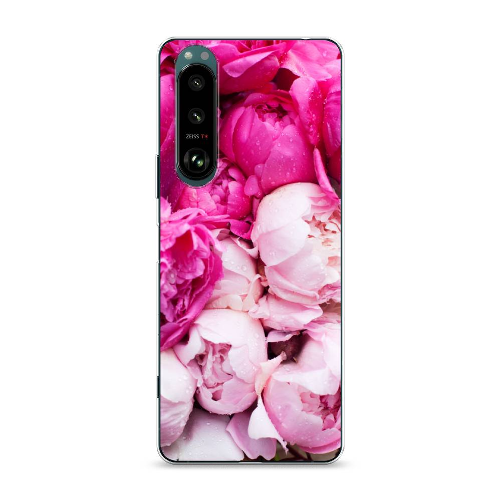 фото Силиконовый чехол "пионы розово-белые" на sony xperia 1 iii awog