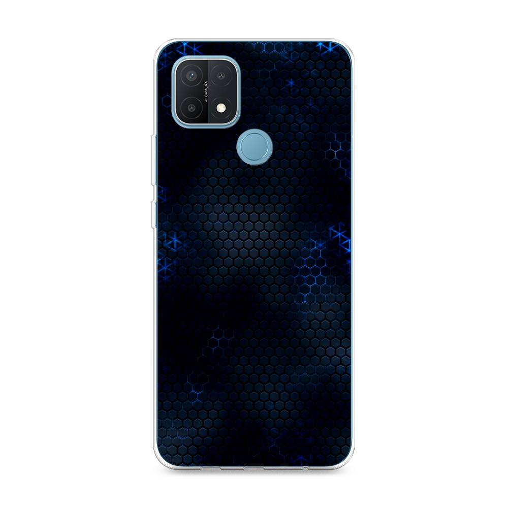 

Силиконовый чехол "Фон соты синие" на Oppo A15, 254750-3