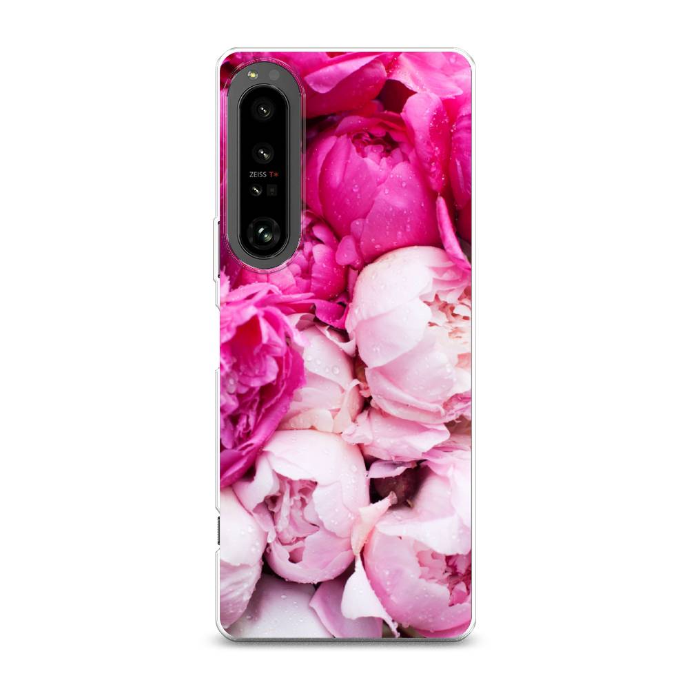 фото Силиконовый чехол "пионы розово-белые" на sony xperia 1 iv awog