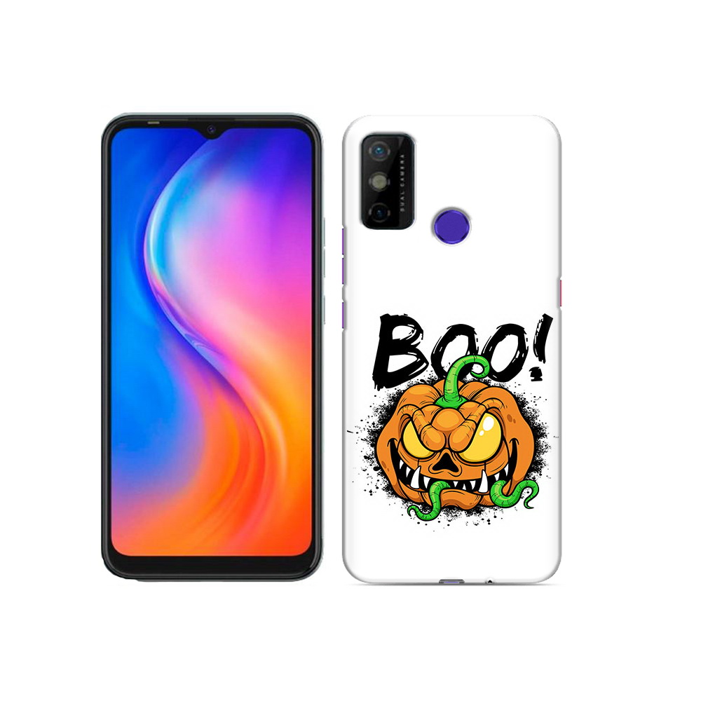 

Чехол MyPads Tocco для Tecno Spark 6 GO Хэллоуин бу, Прозрачный, Tocco