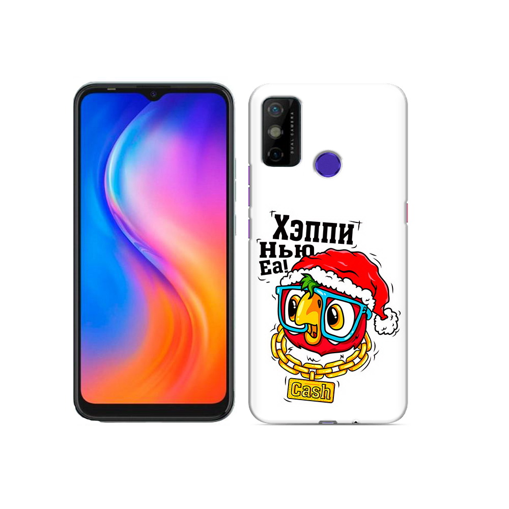 

Чехол MyPads Tocco для Tecno Spark 6 GO Хэппи нью еа, Прозрачный, Tocco