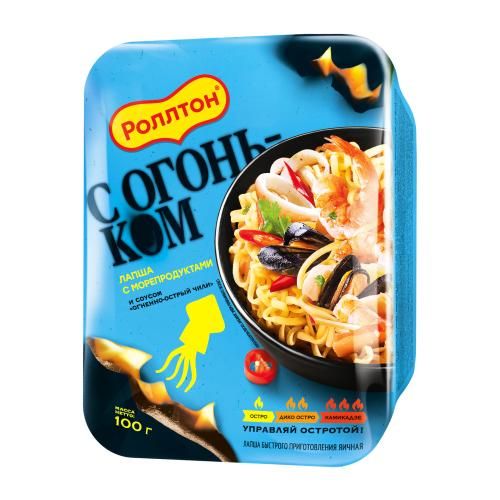 Лапша Роллтон с морепродуктами чили 100 г 45₽