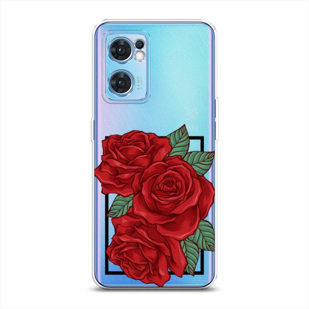 

Чехол на Oppo Find X5 Lite "Три алые розы", Красный, 259850-2