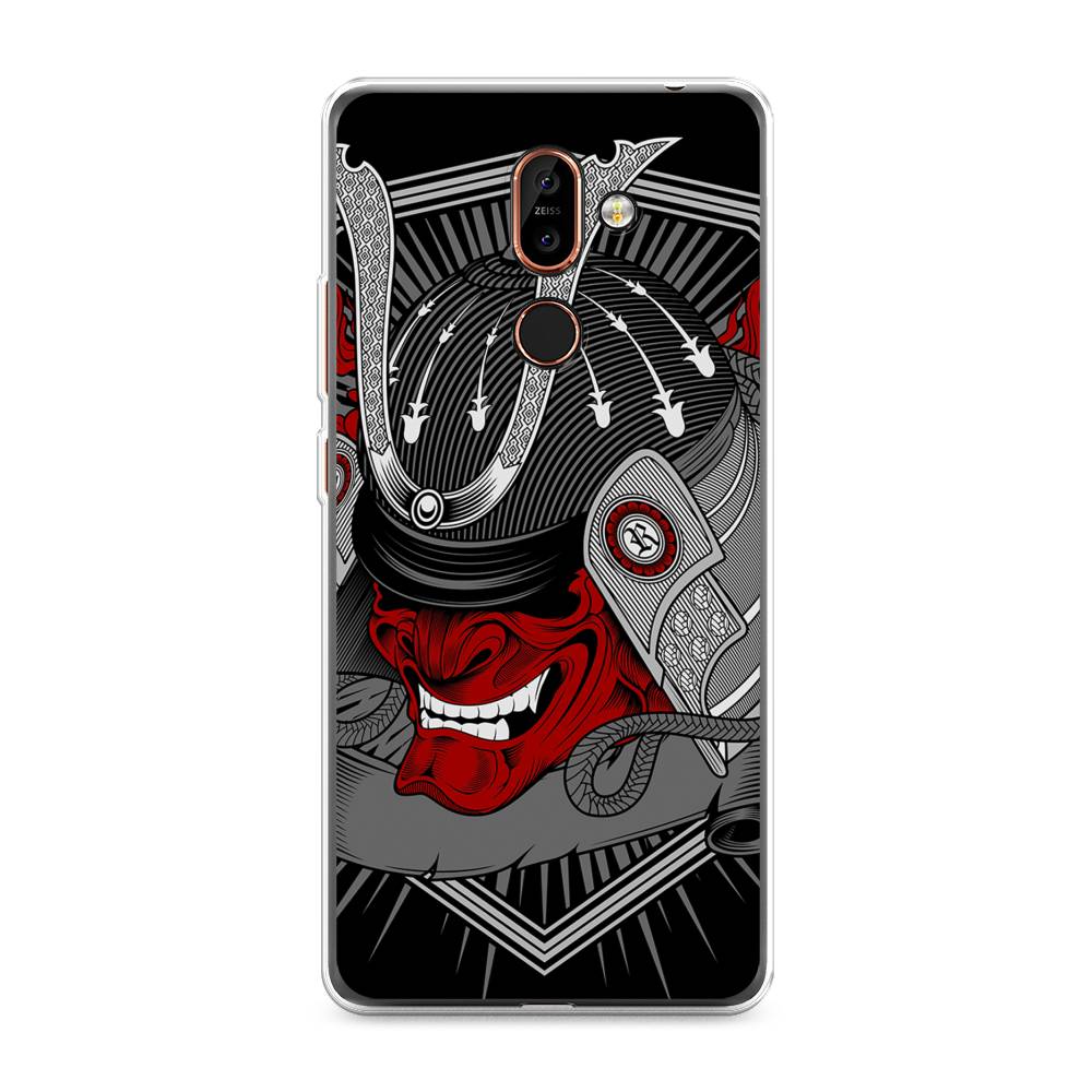 

Чехол на Nokia 7 Plus "Красная маска самурая", Белый;красный;черный, 121050-4