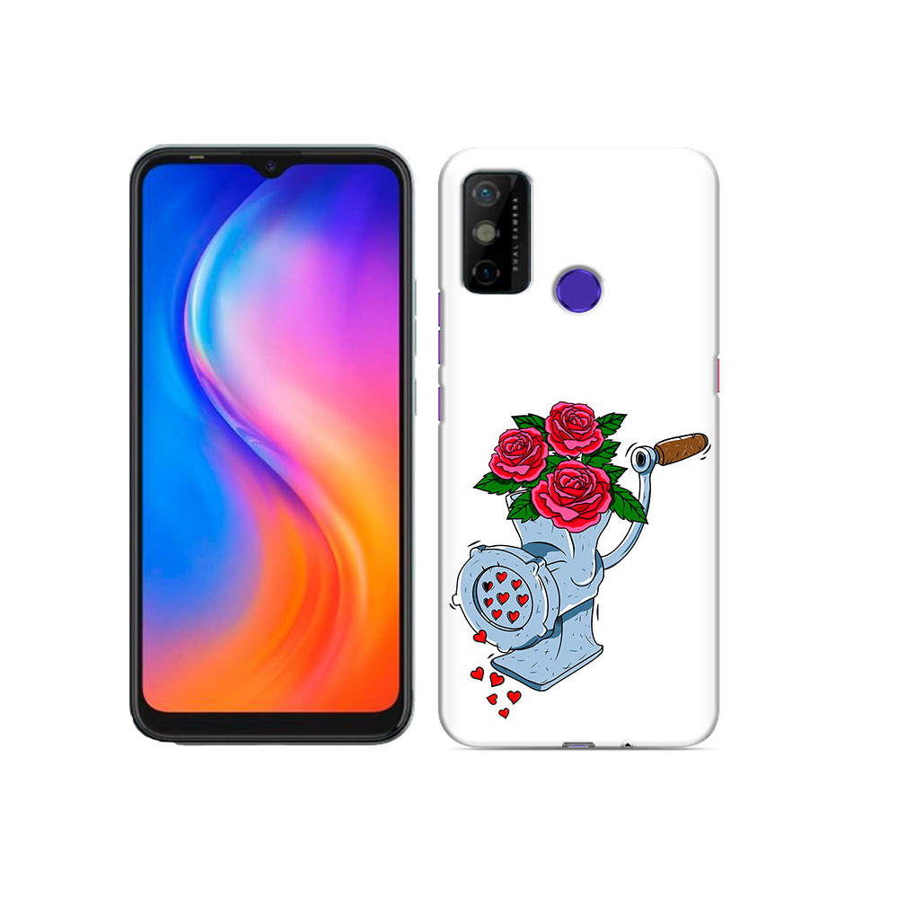 

Чехол MyPads Tocco для Tecno Spark 6 GO Цветочные сердца, Прозрачный, Tocco