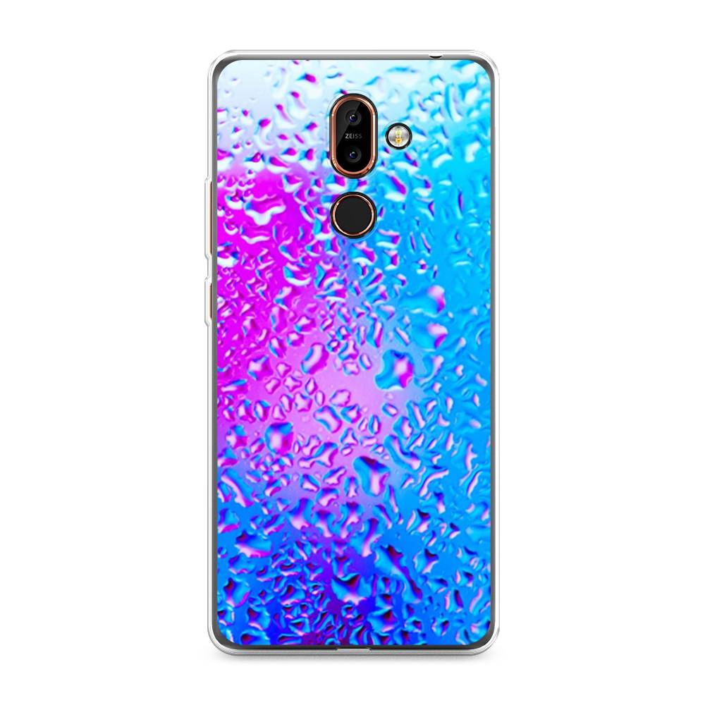 

Чехол на Nokia 7 Plus "Капли на стекле", Голубой;розовый, 121050-3