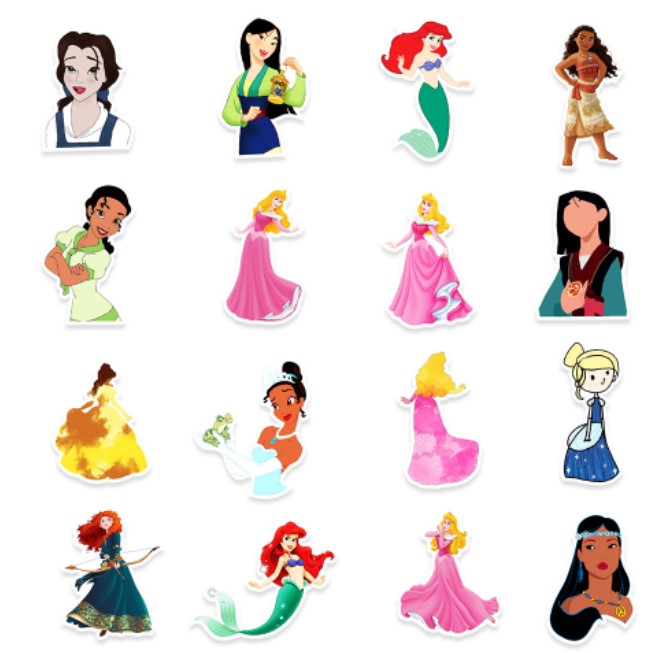

Набор наклеек/стикеров Принцессы 50 штук самоклеющиеся для декора, для ежедневника