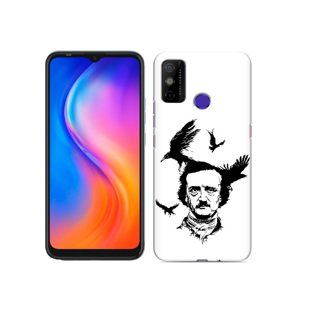

Чехол MyPads Tocco для Tecno Spark 6 GO Эдгар Аллан черно белый, Прозрачный, Tocco