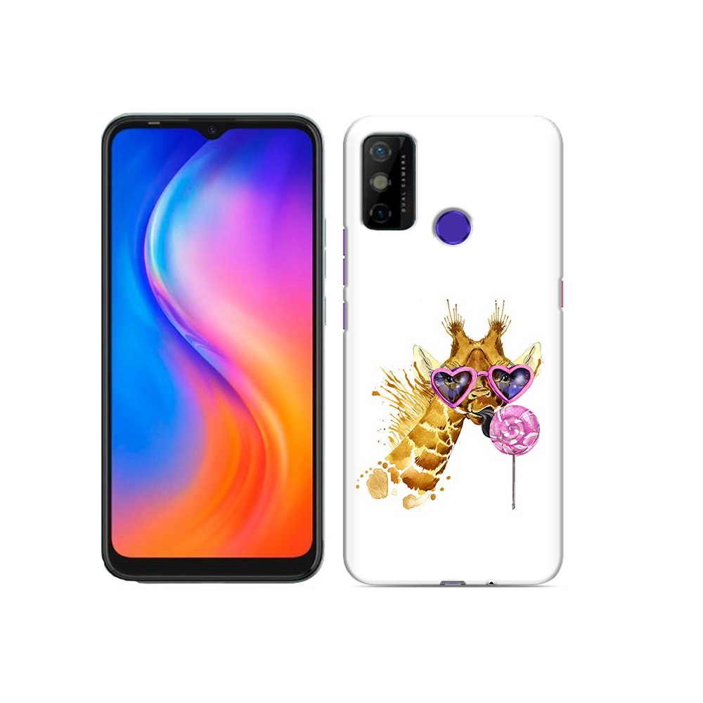 

Чехол MyPads Tocco для Tecno Spark 6 GO акварельный жираф, Прозрачный, Tocco