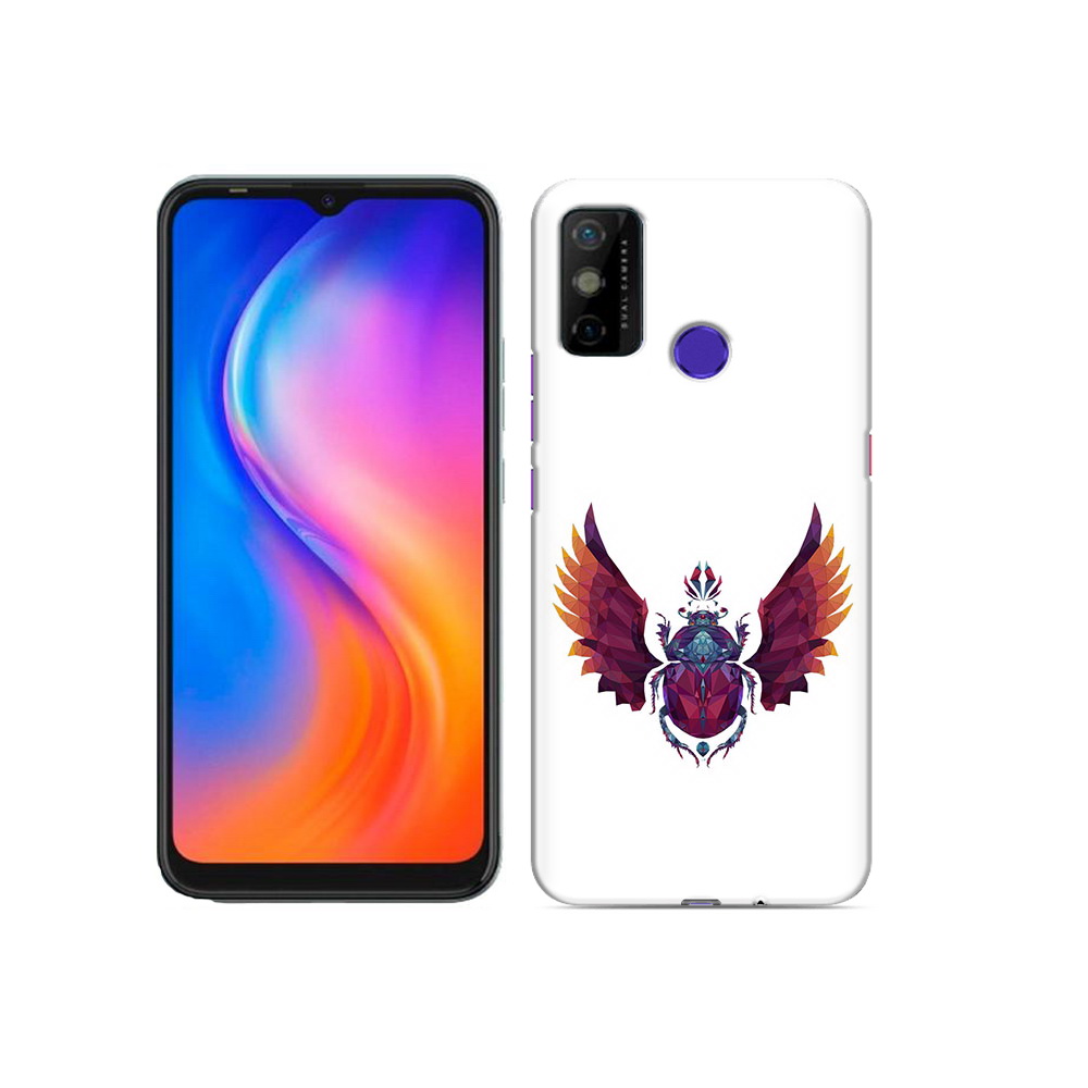 

Чехол MyPads Tocco для Tecno Spark 6 GO алмазный скоробей, Прозрачный, Tocco