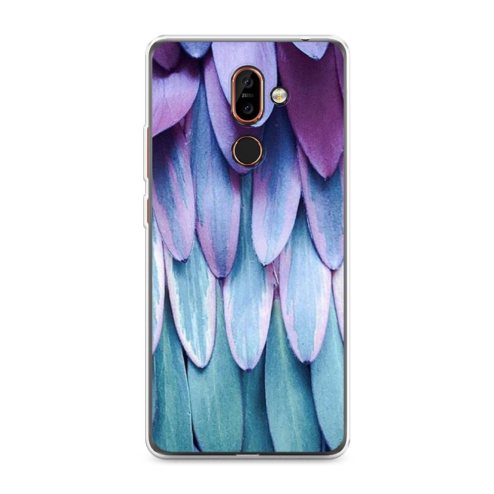 

Чехол на Nokia 7 Plus "Синее перо", Фиолетовый;голубой, 121050-3