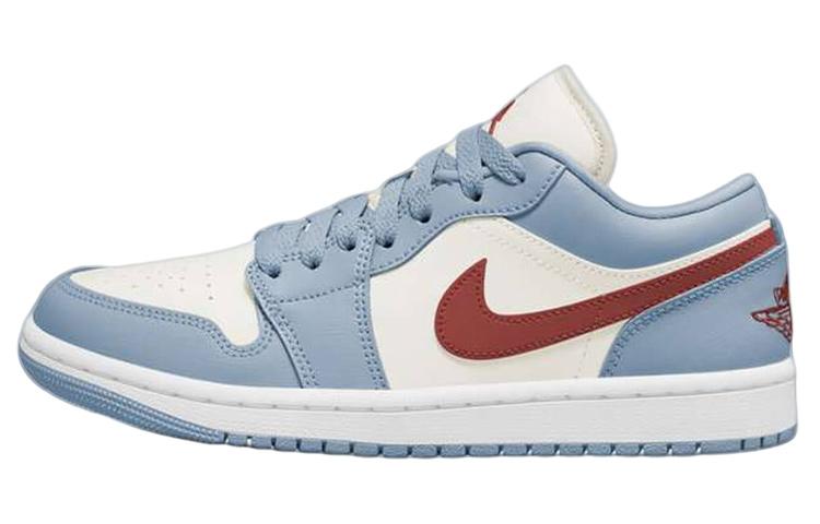 

Кеды унисекс Jordan Air Jordan 1 Low Blue Grey Dune Red голубые 35.5 EU, Голубой, Air Jordan 1 Low Blue Grey Dune Red