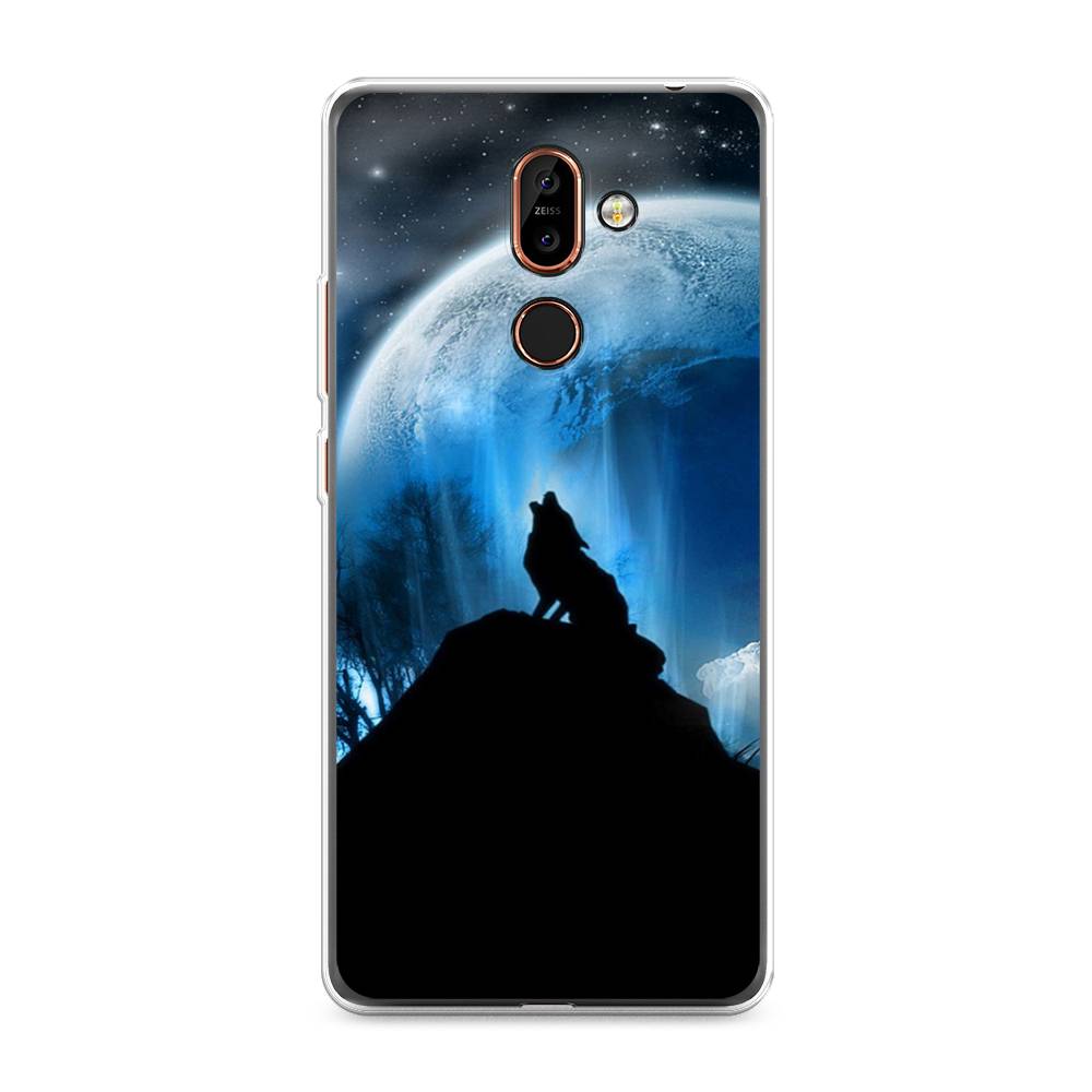 

Чехол на Nokia 7 Plus "Волк 2", Синий;черный;белый, 121050-1