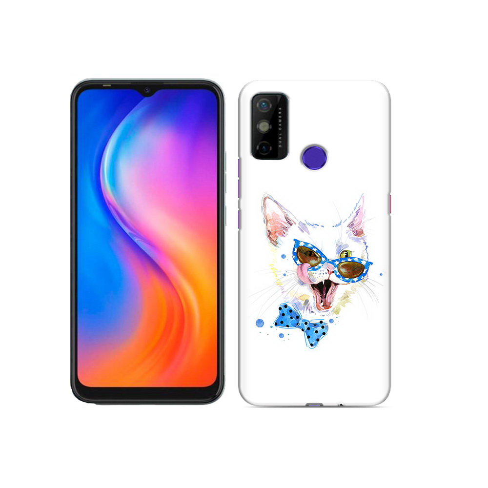 

Чехол MyPads Tocco для Tecno Spark 6 GO белый кот, Прозрачный, Tocco