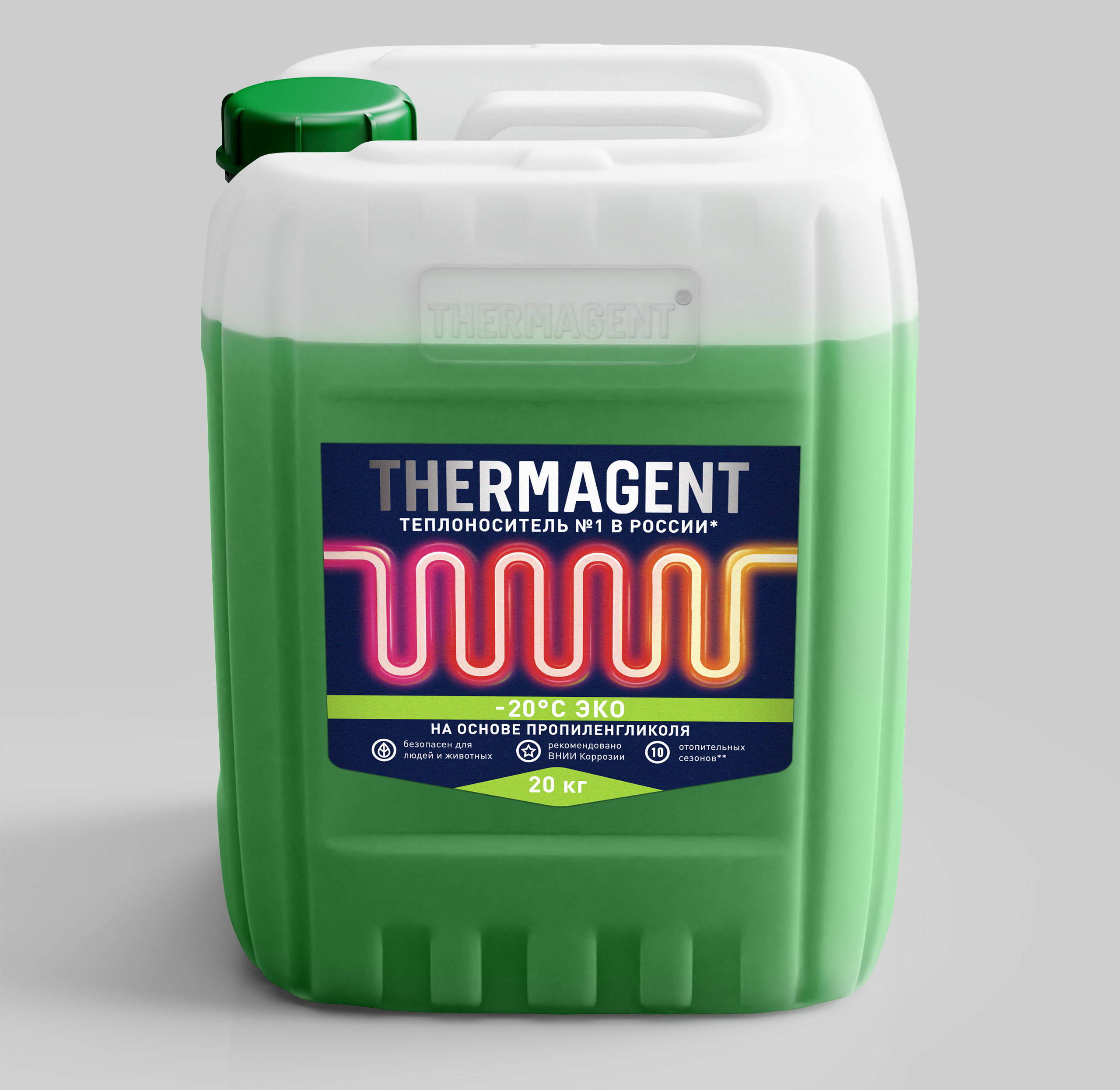 Теплохладоноситель THERMAGENT ЭKO (-20) на основе пропиленгликоля 20 кг средство для очистки теплообменных поверхностей thermagent