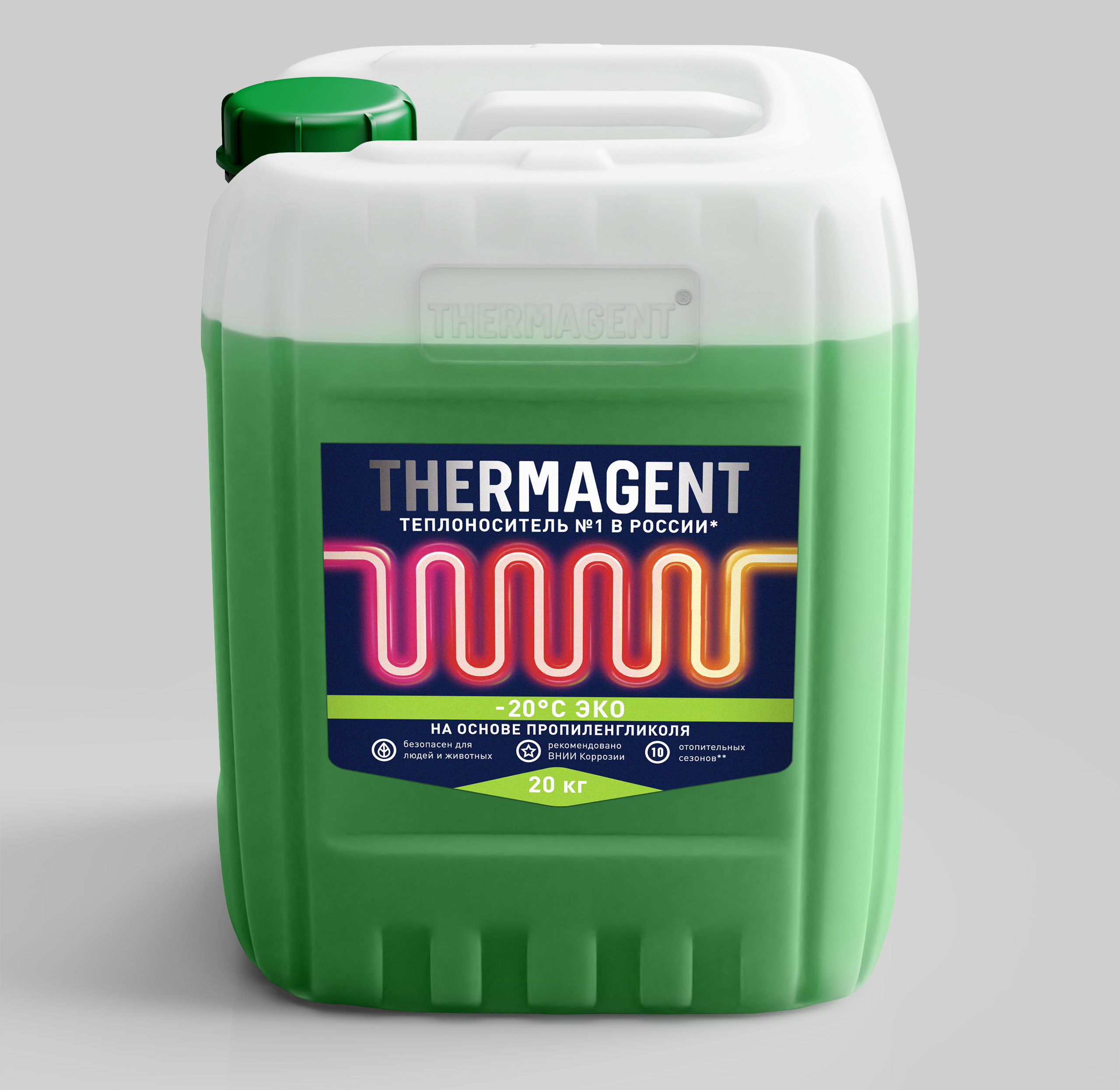 Теплохладоноситель THERMAGENT ЭKO (-20) на основе пропиленгликоля 20 кг лоскут для рукоделия мех на трикотажной основе 50х50 см белый