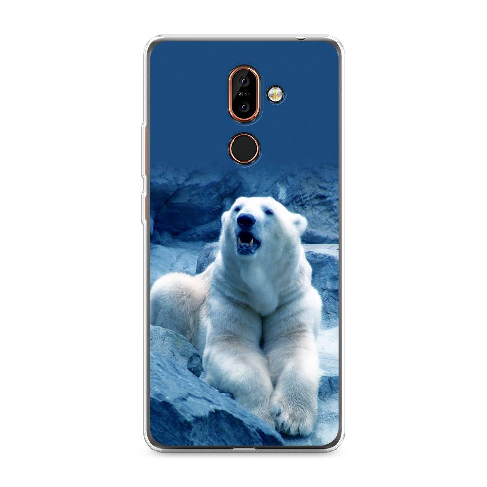 

Чехол на Nokia 7 Plus "Белый медведь", Голубой;белый, 121050-1