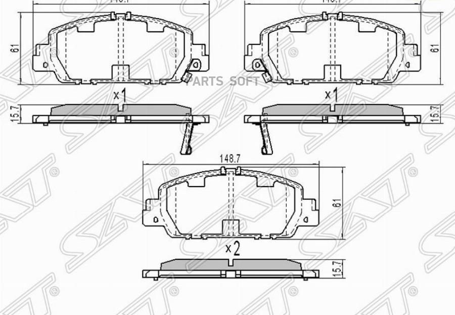 

Колодки тормозные перед HONDA ACCORD VIII/VEZEL RU1-4 13-/STEPWGN RP 15 SAT ST-45022T2GA00