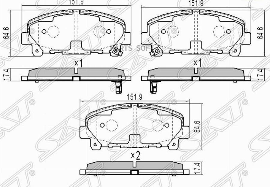 

Колодки тормозные перед Honda Accord CU 2.4 1шт SAT ST-45022-TL0-G51