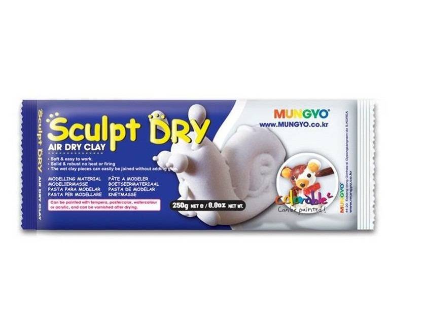 Глина для моделирования Sculpt Dry , 250 г, белая Mungyo MGMW25