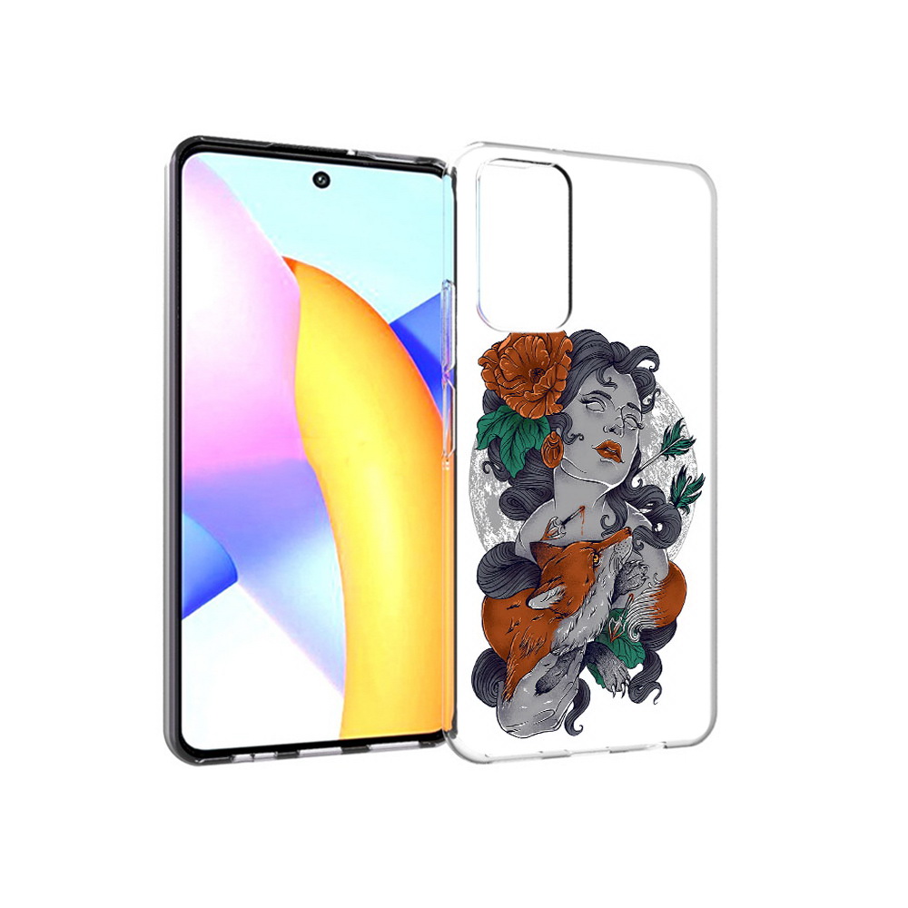 

Чехол MyPads Tocco для Huawei Honor 10 X Lite темная девушка с лисой, Прозрачный, Tocco