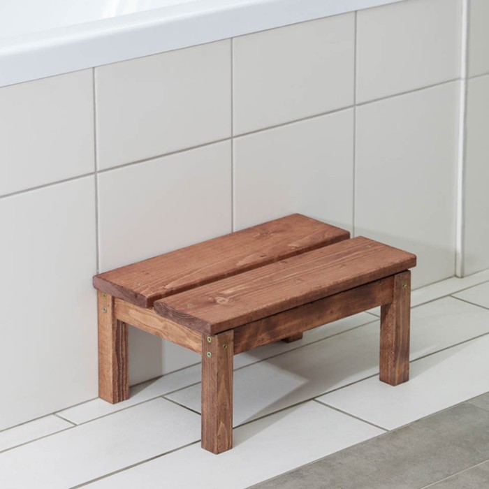 

Ступенька для ванной, 39x27x19 см, с покрытием, Коричневый