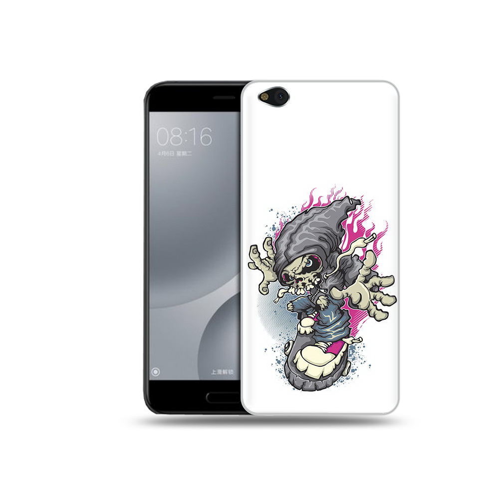 фото Чехол mypads tocco для xiaomi mi 5c нарисованный скелет на скейт борде (pt61938.328.512)