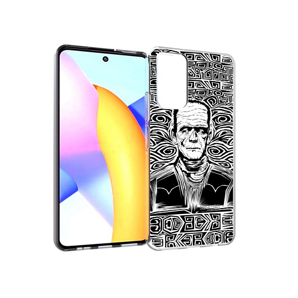 Чехол MyPads Tocco для Huawei Honor 10 X Lite франкенштейн черно белый