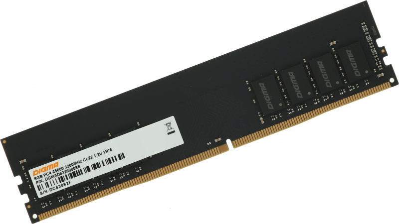 Модуль памяти Digma DDR4 8Gb 3200MHz (DGMAD43200008S) CL22 DIMM 1.2В