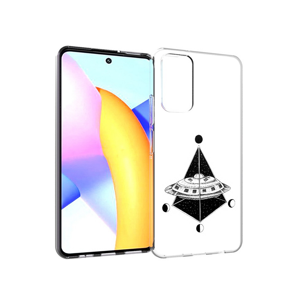 

Чехол MyPads Tocco для Huawei Honor 10 X Lite черно белая летающая тарелка, Прозрачный, Tocco