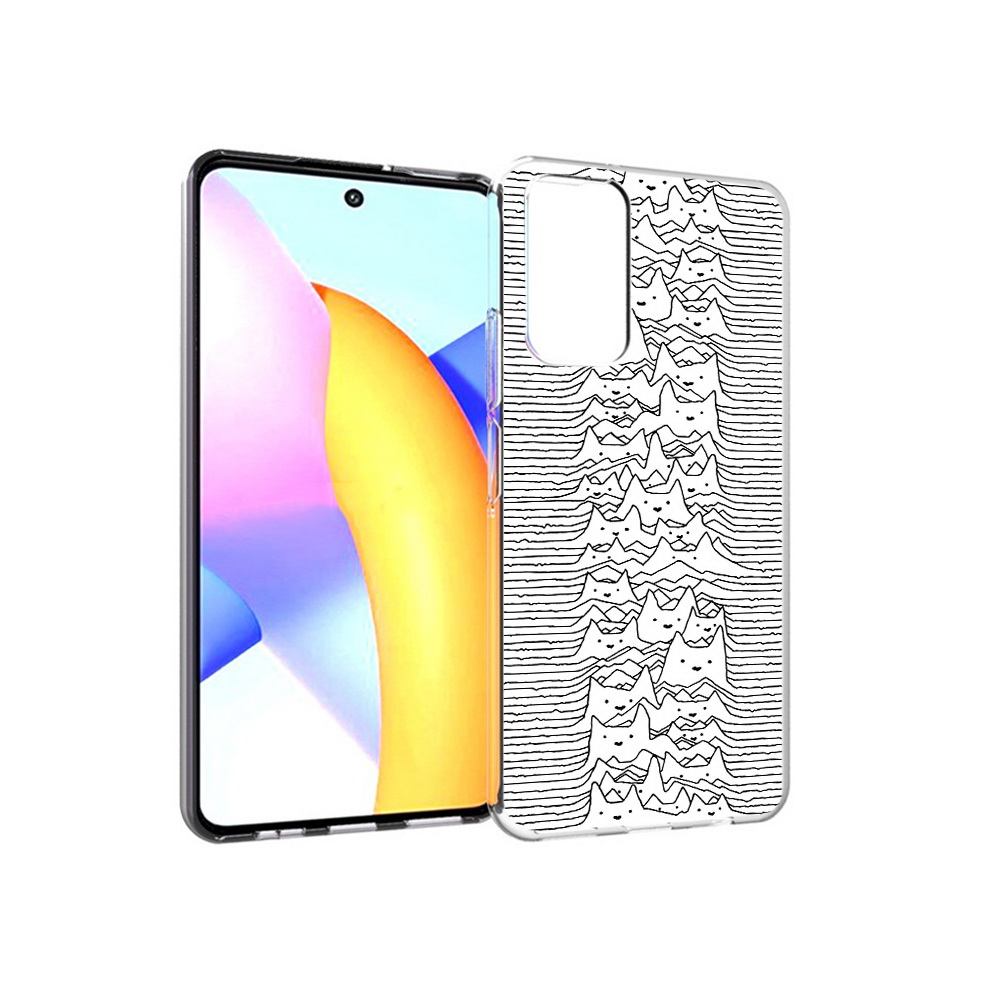 

Чехол MyPads Tocco для Huawei Honor 10 X Lite черно белые коты 3D, Прозрачный, Tocco