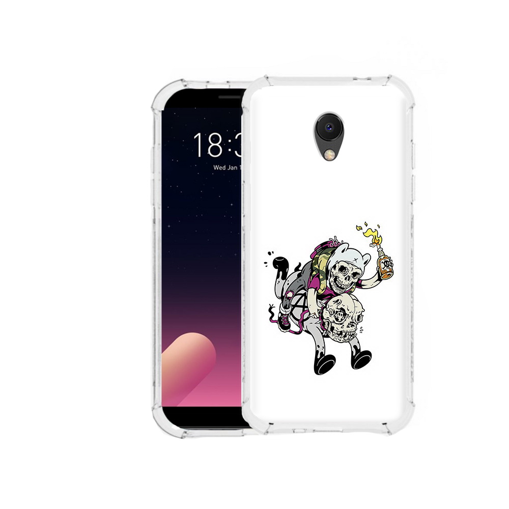 

Чехол MyPads Tocco для Meizu M6S время приключений скелеты, Прозрачный, Tocco