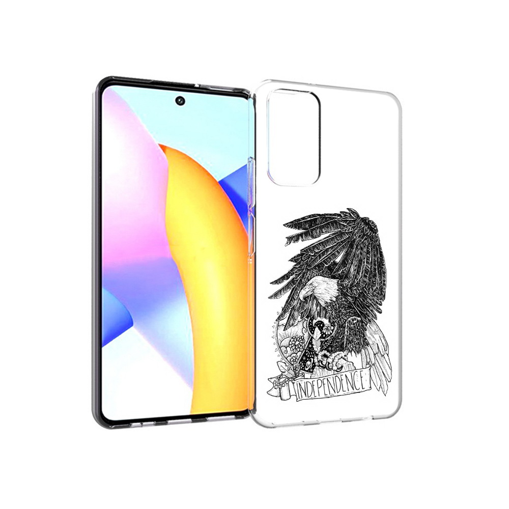

Чехол MyPads Tocco для Huawei Honor 10 X Lite черно белый сокол, Прозрачный, Tocco