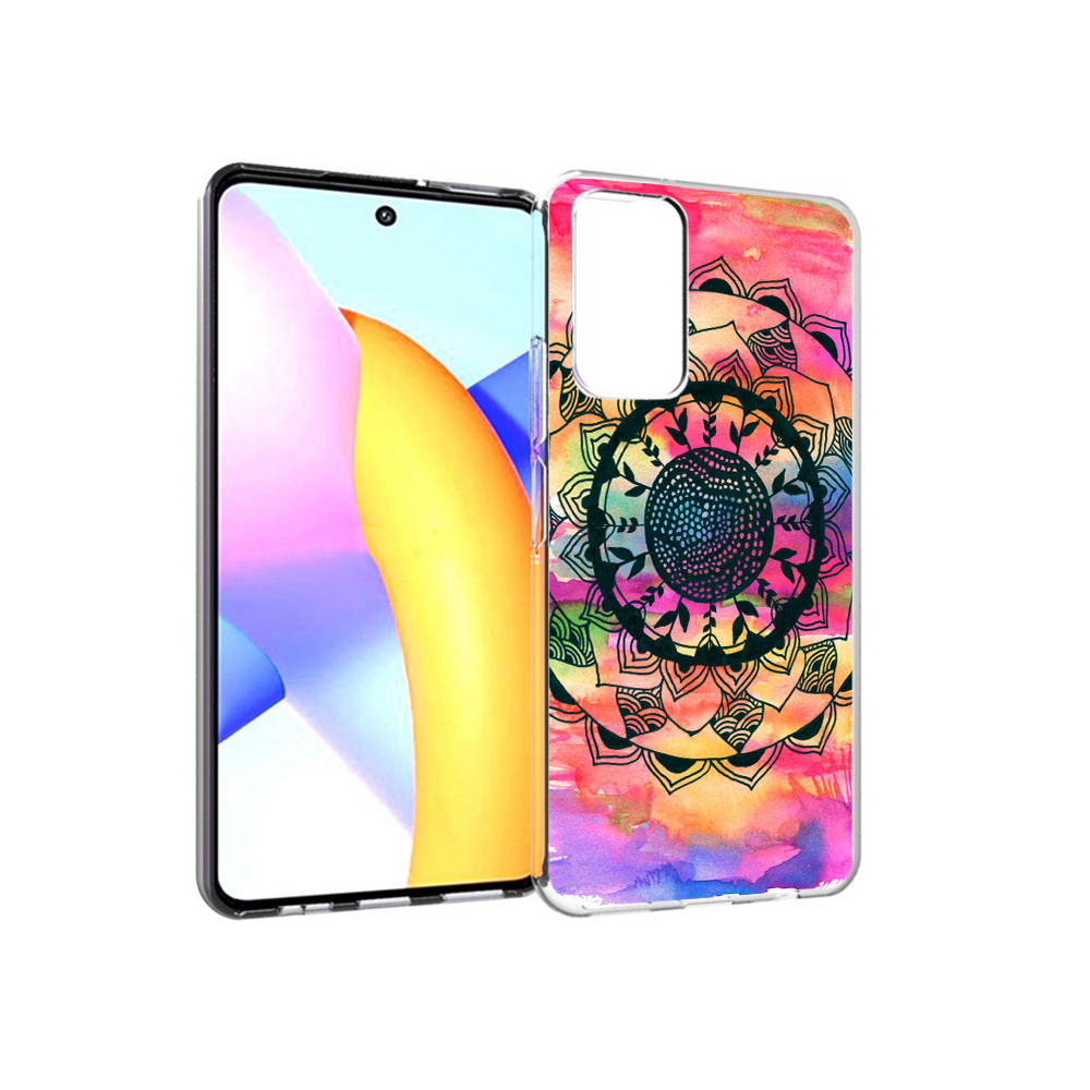 

Чехол MyPads Tocco для Huawei Honor 10 X Lite яркая абстракция круглый цветок, Прозрачный, Tocco