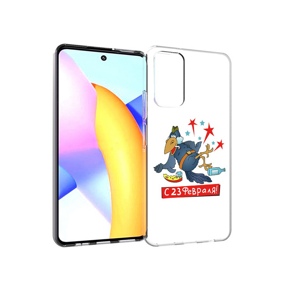 

Чехол MyPads Tocco для Huawei Honor 10 X Lite 23 февраля веселая птица, Прозрачный, Tocco