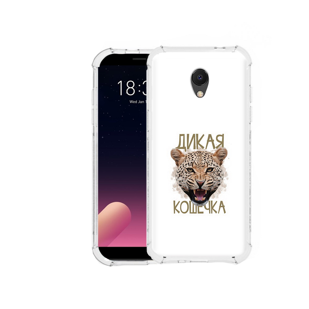 

Чехол MyPads Tocco для Meizu M6S дикая кошечка, Прозрачный, Tocco