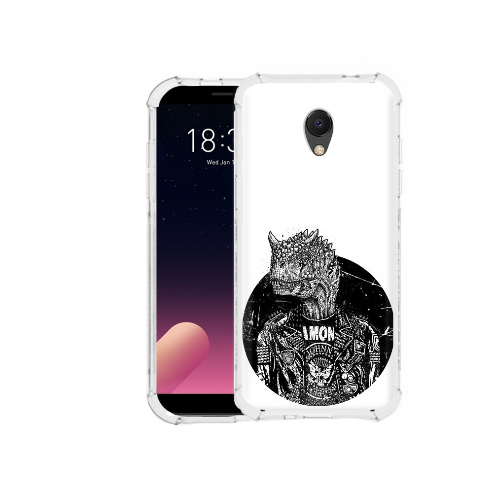 

Чехол MyPads Tocco для Meizu M6S динозавр в куртке, Прозрачный, Tocco