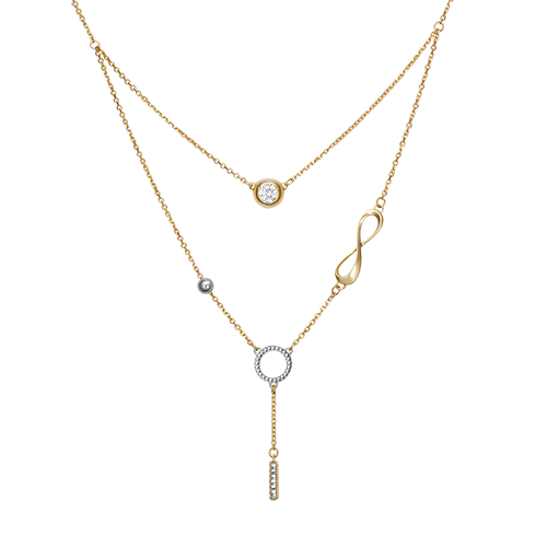 

Колье-галстук из золота с фианитом 50 см PLATINA jewelry 07-0211-00-501-1121-38, 07-0211-00-501-1121-38