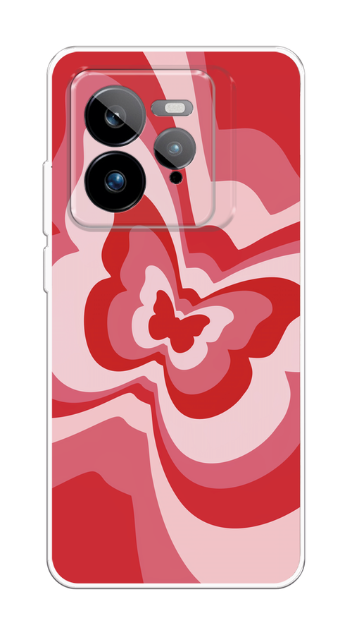 

Чехол на Realme GT 7 Pro "Бабочка в стиле хиппи", Красный;розовый, 2518950-1