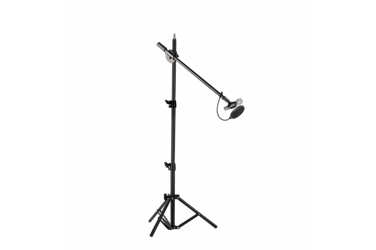 фото Напольная стойка для микрофона журавль mcpro-63p10 с поп-фильтром диаметром 10 см mobicent