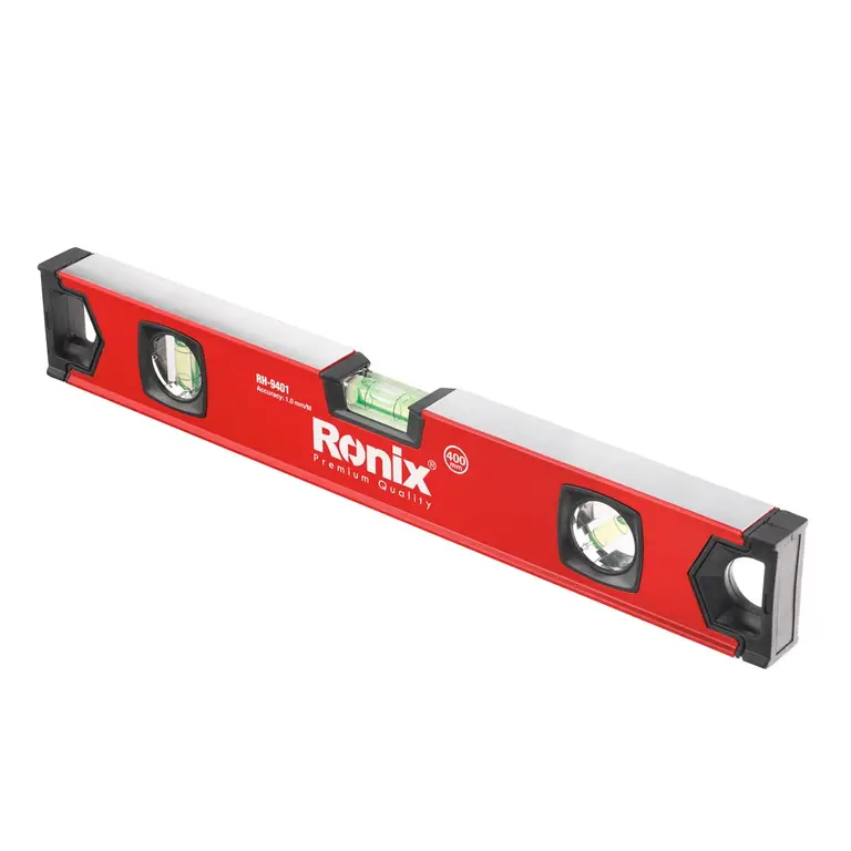

Уровень строительный Ronix, 40 см 45° 180° 90° 3 ампулы, RH-9401, Красный, RH-9417