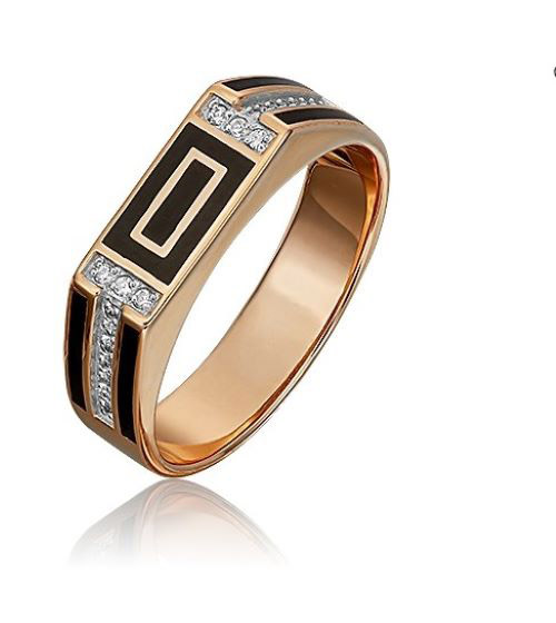 

Кольцо из красного золота с фианитом/эмалью р. 19 PLATINA jewelry 01-4133-00-401-1110-25, 01-4133-00-401-1110-25