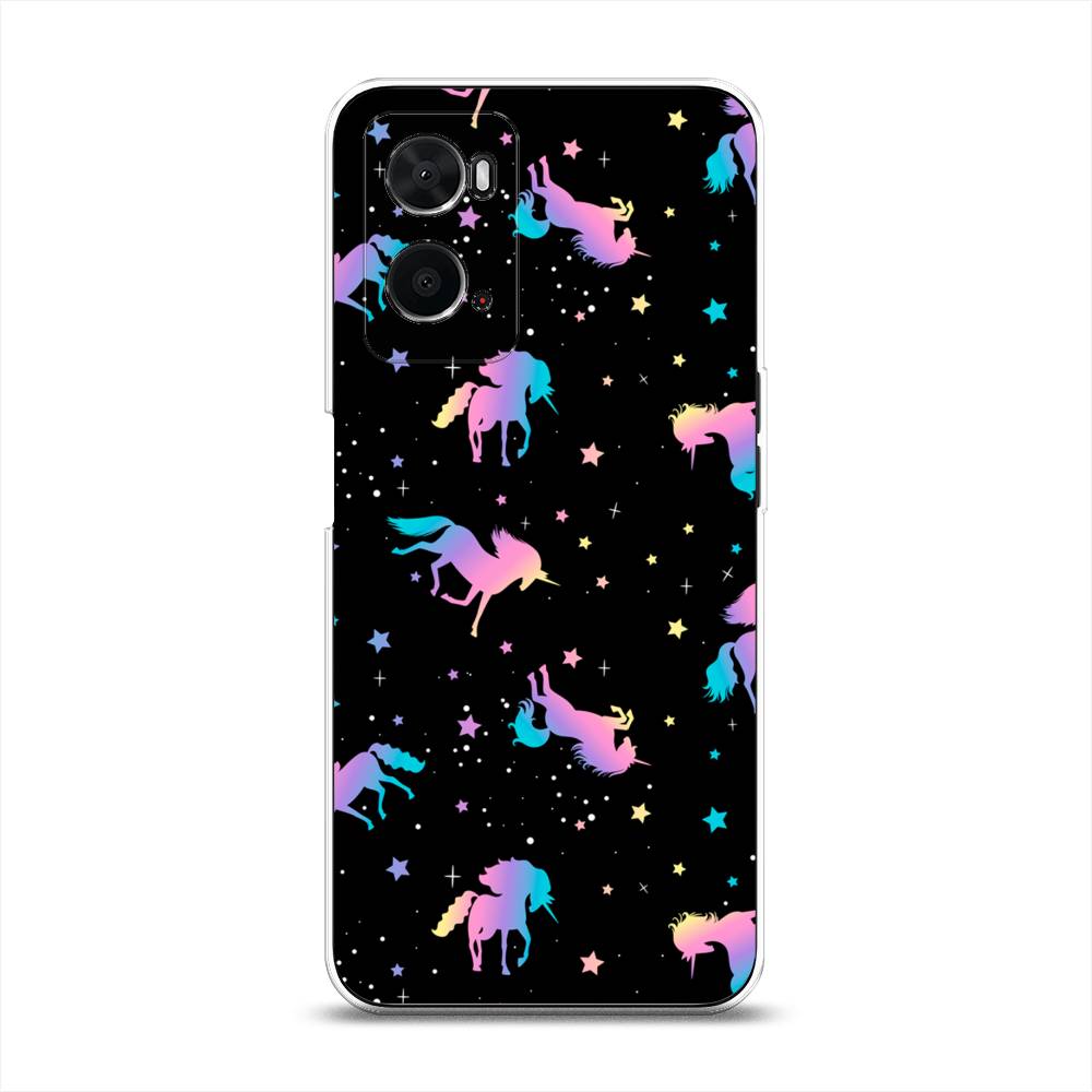 

Чехол на Oppo A36 "Единороги градиент", Черный;розовый;голубой, 259950-1