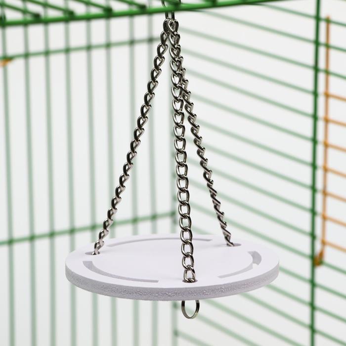 

Качели для грызунов круглая на цепочках, 8,5 х 7 см, вспененный ПВХ, белые